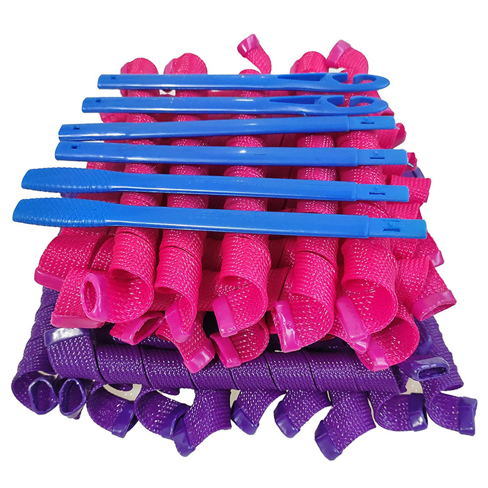 40pcs Heatless Spiral Hair Rollers with Styling Hooks 22inch/55cm