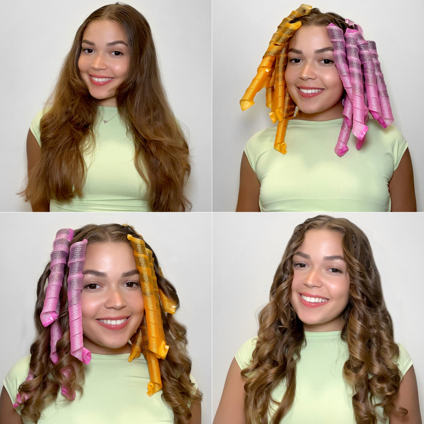 40pcs Heatless Spiral Hair Curlers for Long Hair 22inch 55cm