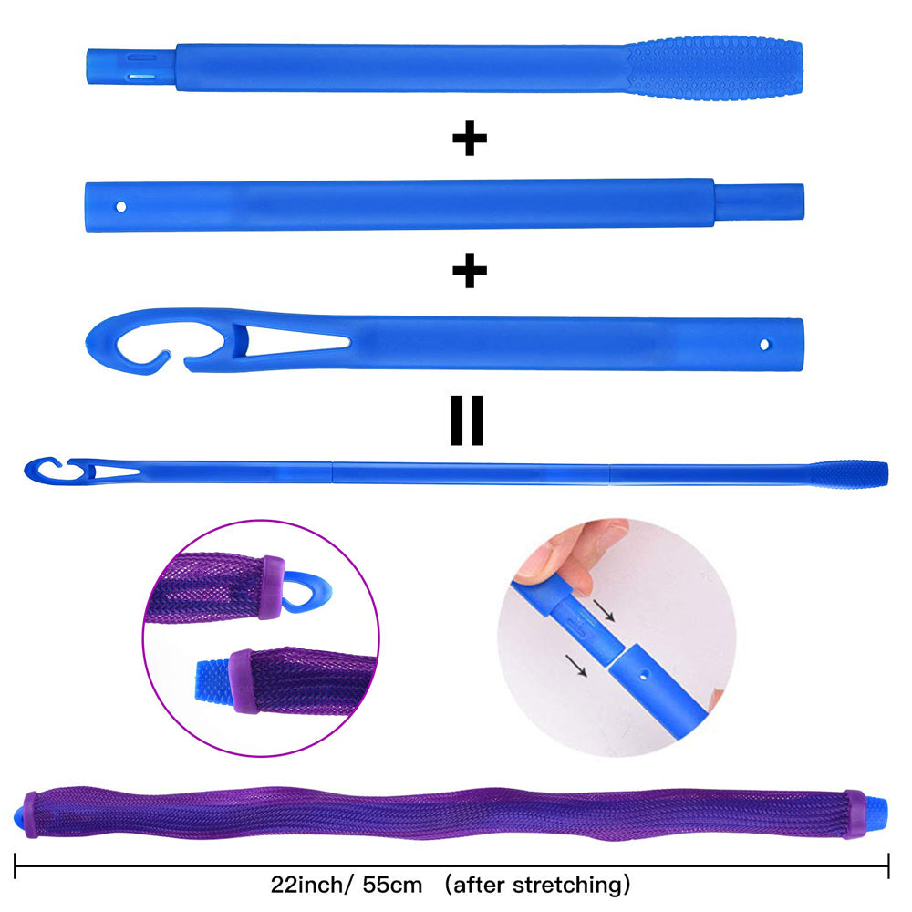 40pcs Heatless Spiral Hair Rollers with Styling Hooks 22inch/55cm