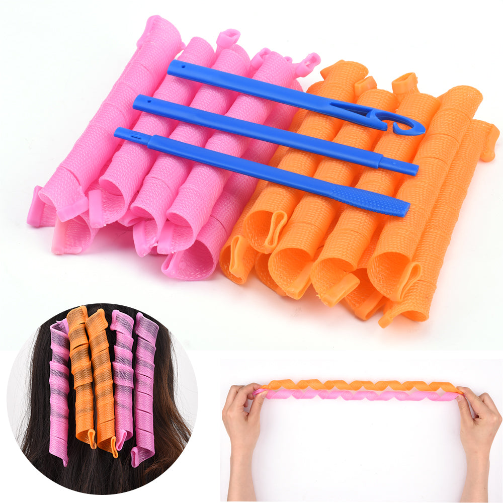 40pcs Heatless Spiral Hair Curlers for Long Hair 22inch 55cm